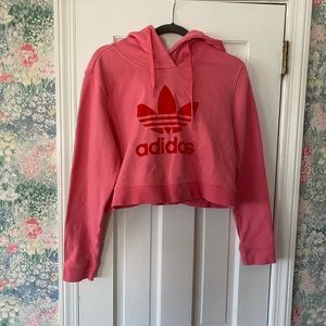 Pink adidas cropped sweater